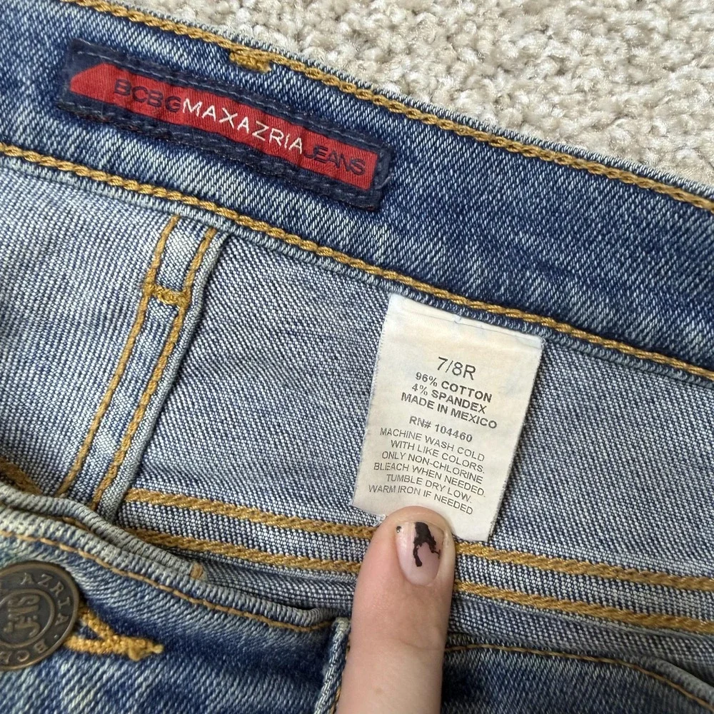 Y2K BCBGMAXAZRIA Bootcut Jeans Womens 7/8R Medium Wash Mid Rise Stretch Denim